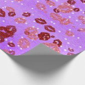 Rot und Rose küsse in lila 2 Packpapier (Ecke)