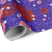 Rot und Rose küssen lila Geschenkpapier (Rolleneckpunkt)