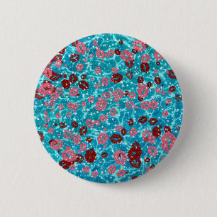Rot und Rose küsst im blauen Meer Button