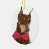 Rot und Rost-Dobermann-Weihnachtsverzierung Keramik Ornament (Hinten)