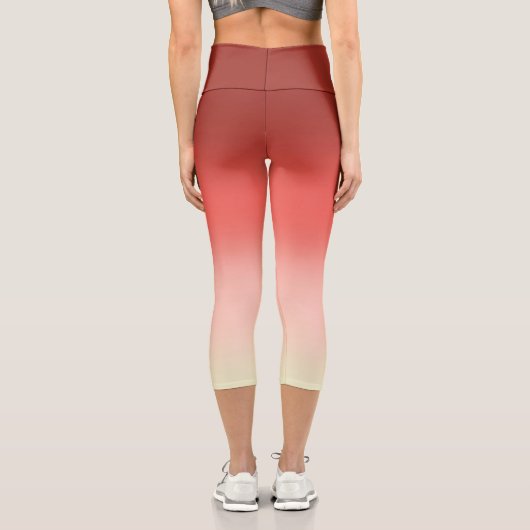 Rot und Rot Capri Leggings (Rückseite)