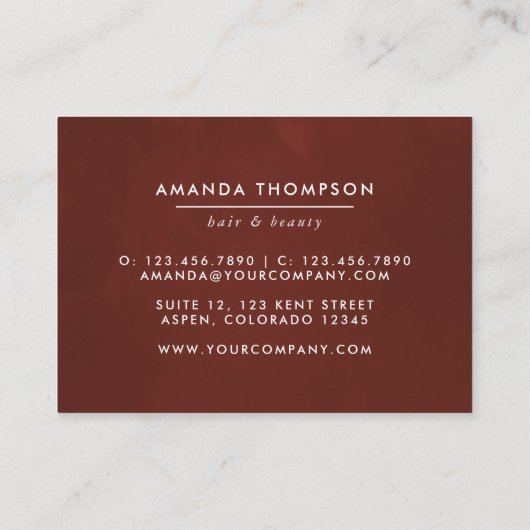 Rot und Rot, Rosa und Rosa Visitenkarte (Rückseite)