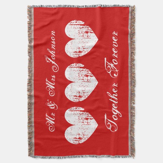 Rot und Rot werfen Decken für frisch gezapftes Paa (Vorderseite Vertikal)