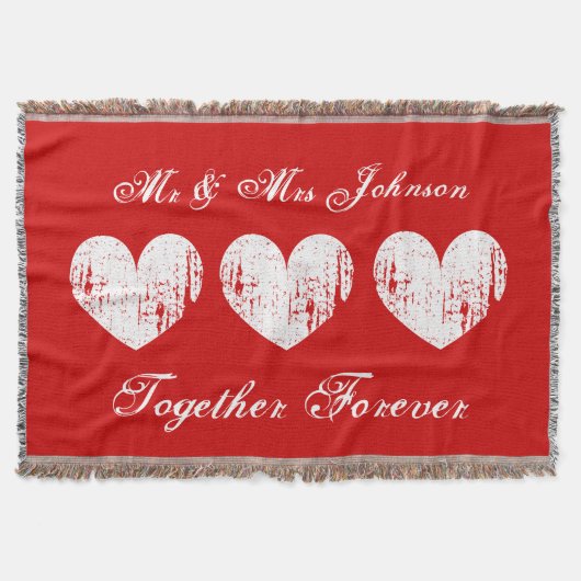 Rot und Rot werfen Decken für frisch gezapftes Paa (Vorderseite)