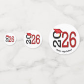 Rot und Schwarz 2025 Abschluss Konfetti (Rückseiten)