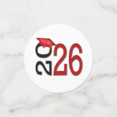 Rot und Schwarz 2025 Abschluss Konfetti (Klein Vorderseite)