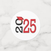 Rot und Schwarz 2025 Abschluss Konfetti (Klein Vorderseite)