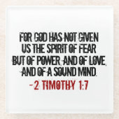 Rot und Schwarz 2 Timothy 1:7 Glasuntersetzer (Vorderseite)