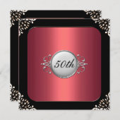 Rot und Schwarz 30. Geburtstag Party Einladung (Vorne/Hinten)