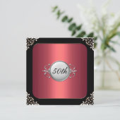 Rot und Schwarz 30. Geburtstag Party Einladung (Stehend Vorderseite)