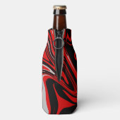 Rot und Schwarz Abstrakt Flaschenkühler (Flasche Rückseite)