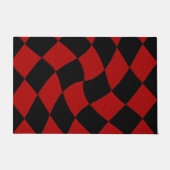 Rot und Schwarz Abstrakt geprüft Türmatte (Vorderseite)