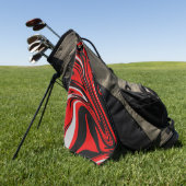 Rot und Schwarz Abstrakt Golfhandtuch (Gras)