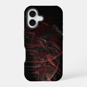 Rot und Schwarz abstrakt iPhone 16 Hülle