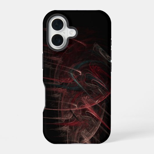 Rot und Schwarz abstrakt iPhone 16 Hülle (Rückseite)