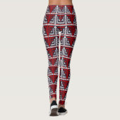 Rot und Schwarz Abstrakt Leggings (Rückseite)