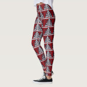 Rot und Schwarz Abstrakt Leggings (Links)