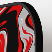 Rot und Schwarz Abstrakt Pickleball Schläger (Linke Seite)