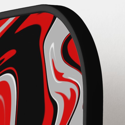 Rot und Schwarz Abstrakt Pickleball Schläger (Linke Seite)