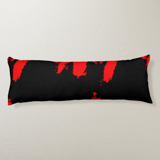 rot und schwarz abstrakt seitenschläferkissen (Rückseite)