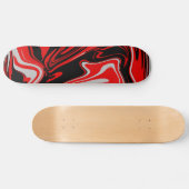 Rot und Schwarz Abstrakt Skateboard (Horizontal)
