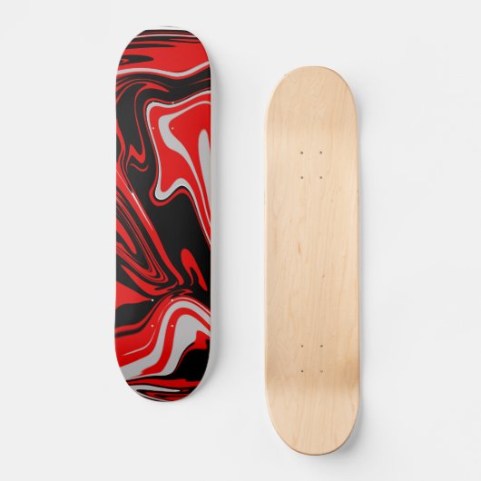 Rot und Schwarz Abstrakt Skateboard (Vorderseite)