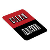 Rot und Schwarz Block Moderne Typografie Geschirrs Magnet (Rechte Seite)