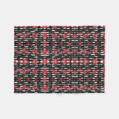 Rot- und Schwarz-Blumen-Decke Fleecedecke (Vorderseite (Horizontal))
