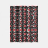 Rot- und Schwarz-Blumen-Decke Fleecedecke (Vorderseite)