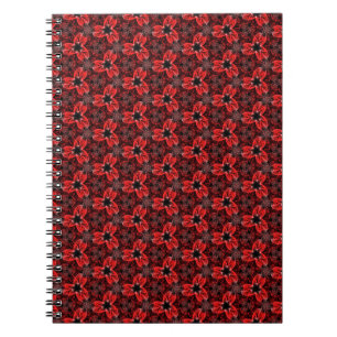 Rot und Schwarz Blumen Show SpiralNotebook Notizblock