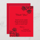 Rot und Schwarz Blüte 4x5 Flat Danke Karte (Vorne/Hinten)