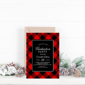 Rot und Schwarz Buffalo Kariert Einladung