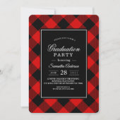 Rot und Schwarz Buffalo Kariert Einladung (Vorderseite)