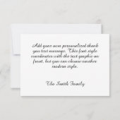 Rot und Schwarz Buffalo Kariert Elegante Kalligraf Dankeskarte (Rückseite)