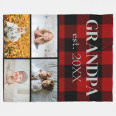 Rot und Schwarz Buffalo Kariert für Großvater Fleecedecke (Vorderseite (Horizontal))