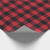 Rot und Schwarz Buffalo Kariert Gemustert Geschenkpapier (Ecke)