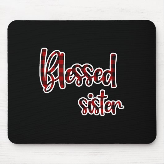 Rot und Schwarz Buffalo Kariert gesegnete Schweste Mousepad (Vorne)