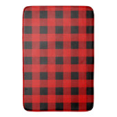Rot und Schwarz Buffalo Kariert Holiday Gingham Badematte (Vorderseite Vertikal)