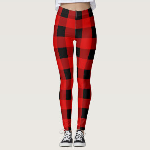 Rot und Schwarz Buffalo Kariert Holiday Gingham Leggings