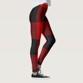 Rot und Schwarz Buffalo Kariert kariert Leggings (Rechts)