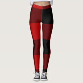 Rot und Schwarz Buffalo Kariert kariert Leggings (Vorderseite)