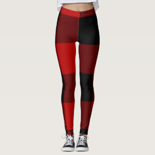 Rot und Schwarz Buffalo Kariert kariert Leggings
