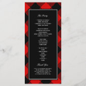 Rot und Schwarz Buffalo Kariert Menükarte (Rückseite)