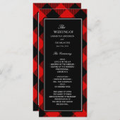 Rot und Schwarz Buffalo Kariert Menükarte (Vorne/Hinten)