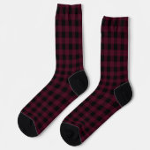 Rot und Schwarz Buffalo Kariert Niedlich Socken (Linkes Detail)