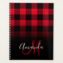 Rot und Schwarz Buffalo Kariert Ombre Monogram