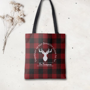 Rot und Schwarz Buffalo Kariert Tasche