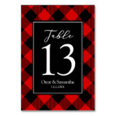 Rot und Schwarz Buffalo Kariert Tischnummer (Rückseite)