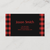 Rot und Schwarz Buffalo Kariert Visitenkarte (Vorderseite)