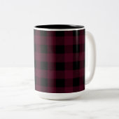 Rot und Schwarz Buffalo Kariert | Wählen Sie Ihren Zweifarbige Tasse (VorderseiteRechts)